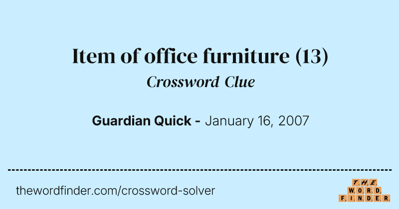 Item of office furniture crossword clue image