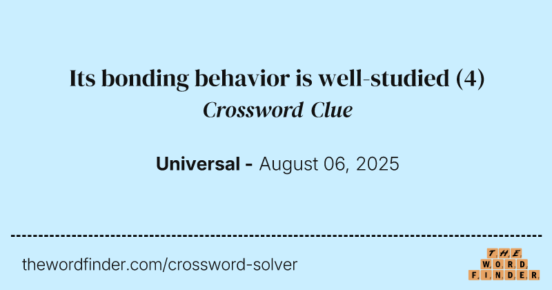Its bonding behavior is well-studied crossword clue image
