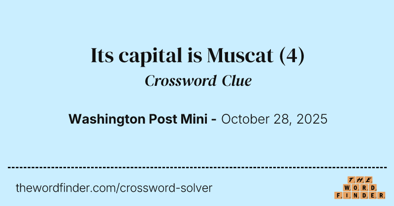 Its capital is Muscat crossword clue image