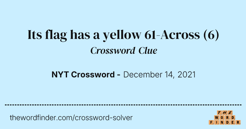 Its flag has a yellow 61-Across crossword clue image