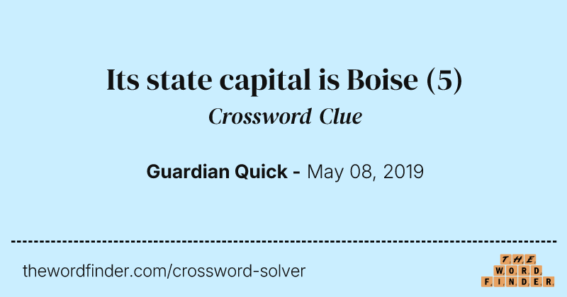 Its state capital is Boise crossword clue image