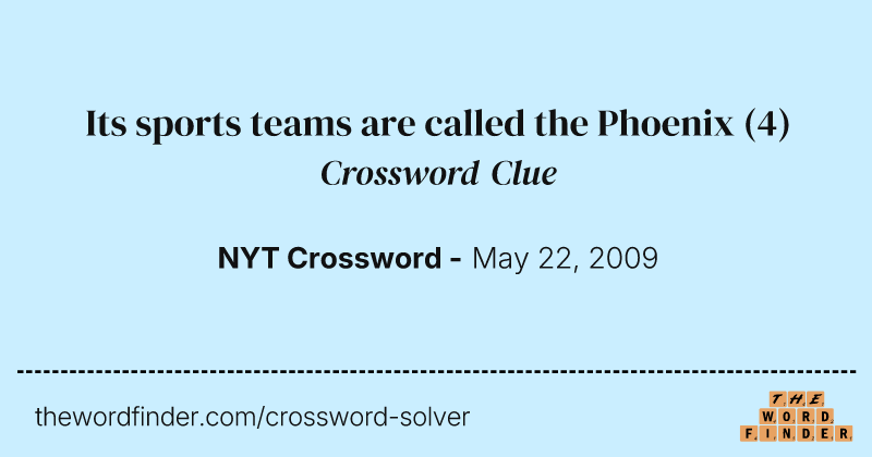 Its sports teams are called the Phoenix crossword clue image