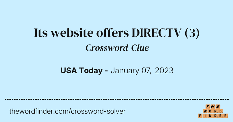 Its website offers DIRECTV crossword clue image