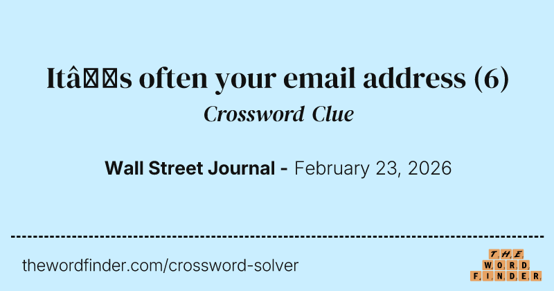 It’s often your email address crossword clue image