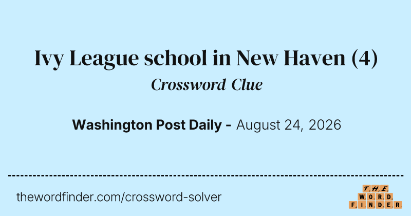Ivy League school in New Haven crossword clue image