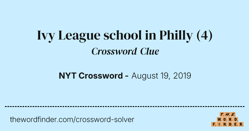 Ivy League school in Philly crossword clue image