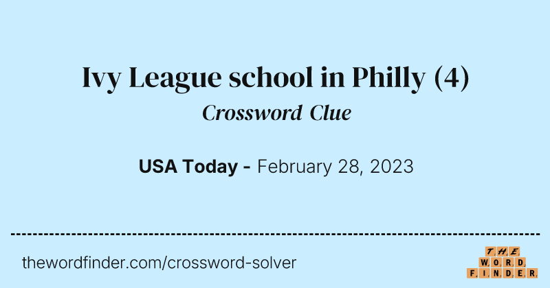 Ivy League school in Philly crossword clue image