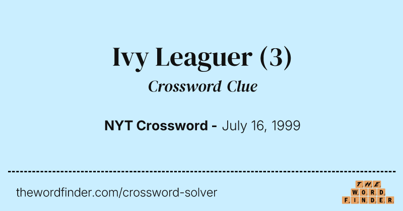 Ivy Leaguer crossword clue image