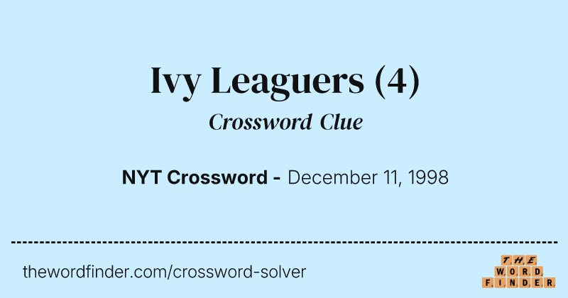 Ivy Leaguers crossword clue image