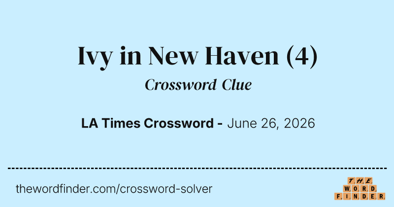 Ivy in New Haven crossword clue image