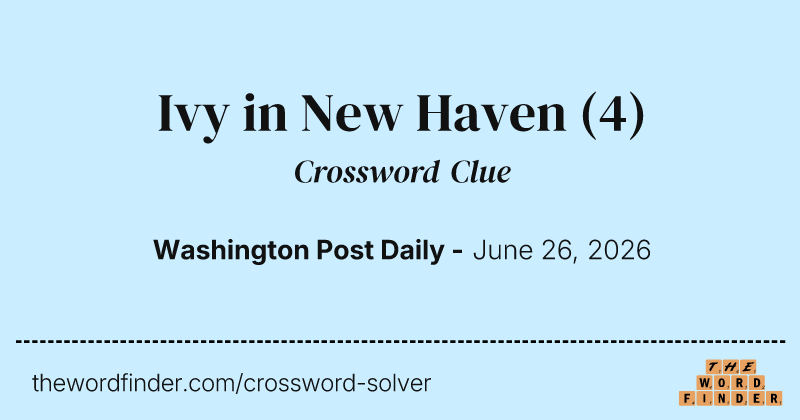 Ivy in New Haven crossword clue image