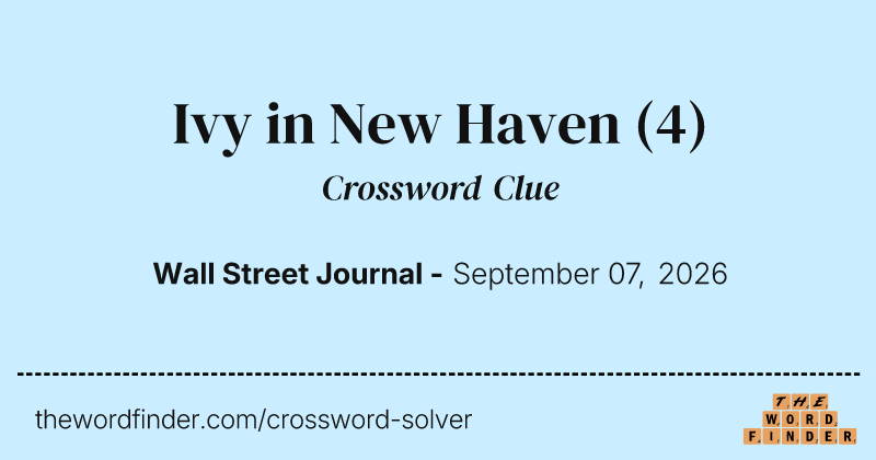 Ivy in New Haven crossword clue image