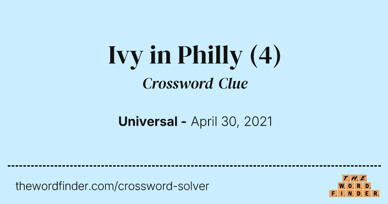 Ivy in Philly crossword clue image