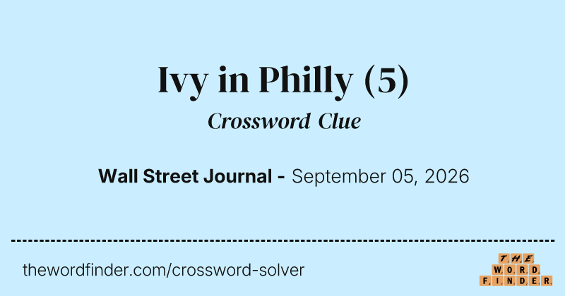 Ivy in Philly crossword clue image