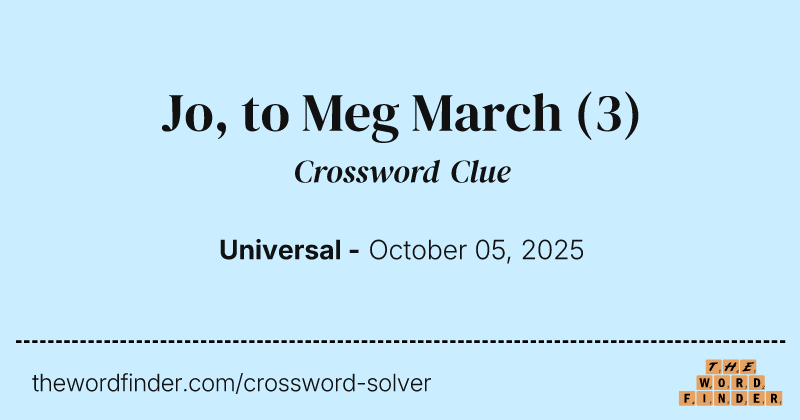 Jo, to Meg March crossword clue image