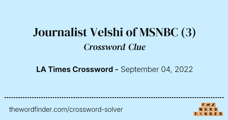 Journalist Velshi of MSNBC crossword clue image