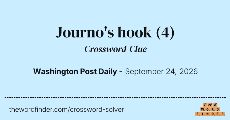 Journo's hook crossword clue image