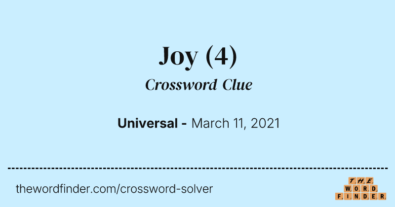 Joy crossword clue image