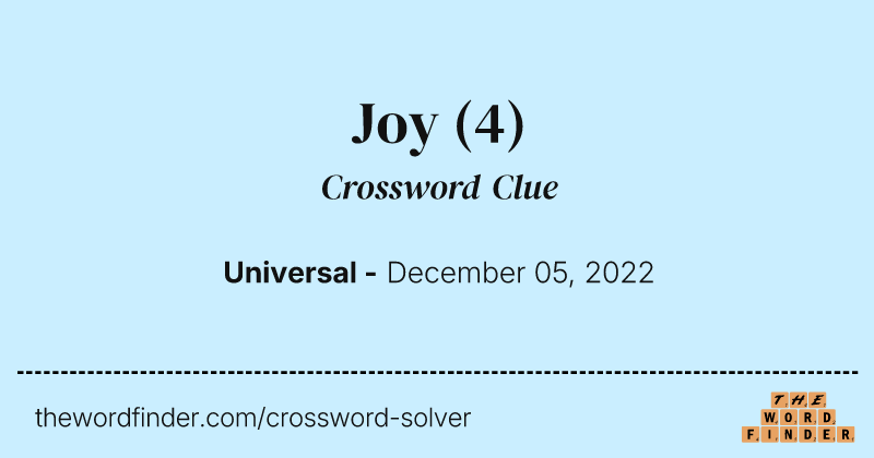 Joy crossword clue image