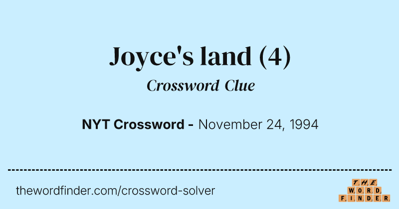 Joyce's land crossword clue image