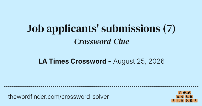 Job applicants' submissions crossword clue image