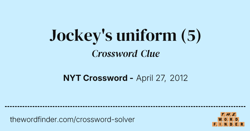 Jockey's uniform crossword clue image