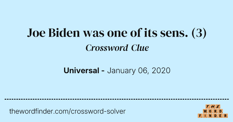 Joe Biden was one of its sens. crossword clue image