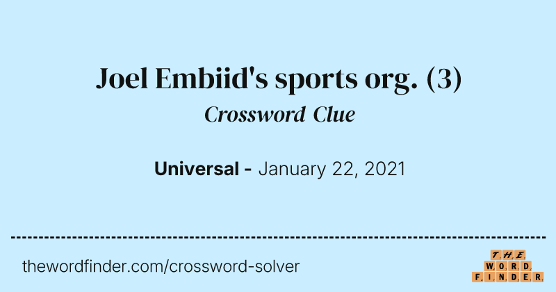 Joel Embiid's sports org. crossword clue image