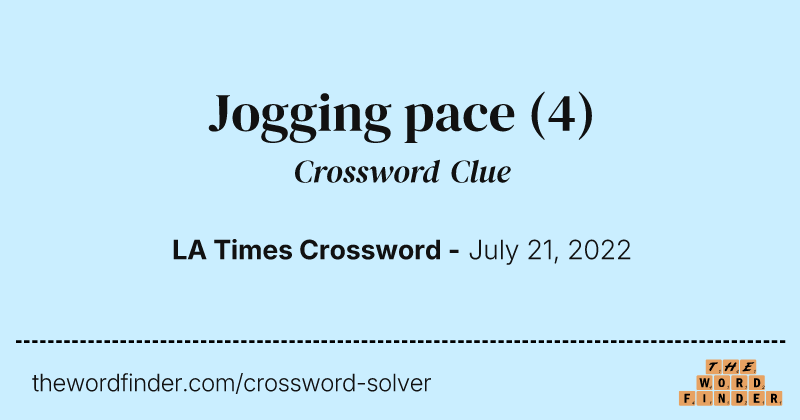 Jogging pace crossword clue image