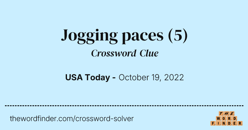 Jogging paces crossword clue image