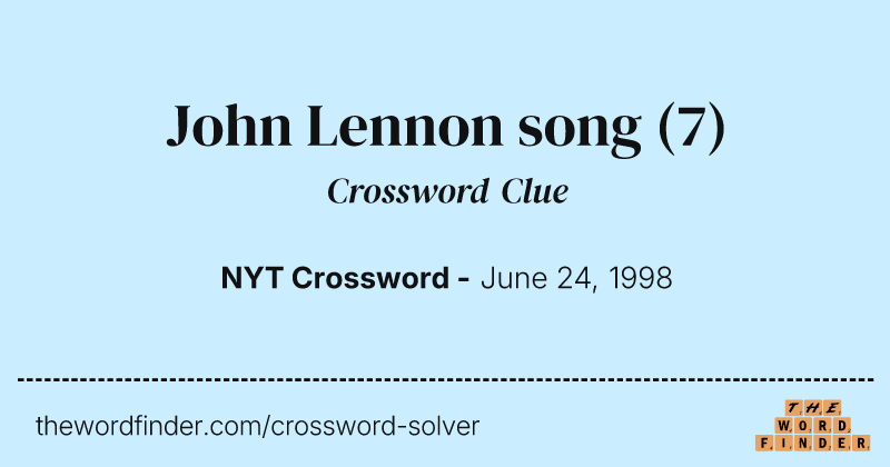 John Lennon song crossword clue image