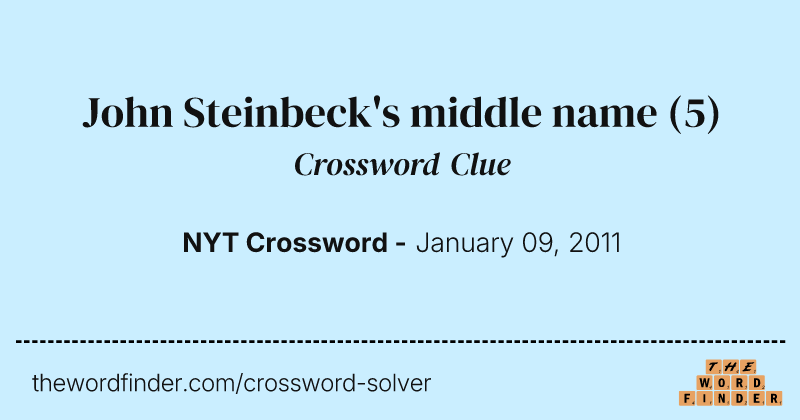 John Steinbeck's middle name crossword clue image
