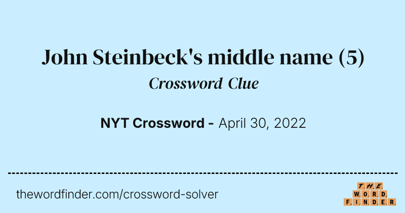 John Steinbeck's middle name crossword clue image