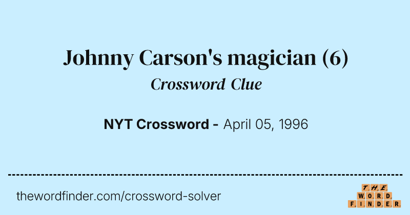 Johnny Carson's magician crossword clue image