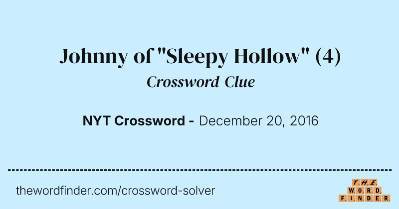 Johnny of "Sleepy Hollow" crossword clue image