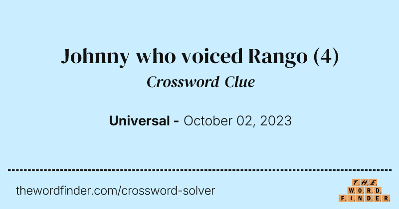 Johnny who voiced Rango crossword clue image