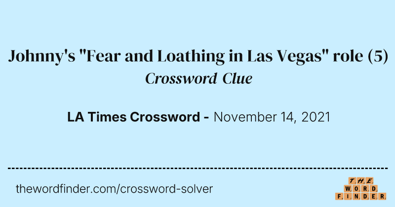 Johnny's "Fear and Loathing in Las Vegas" role crossword clue image