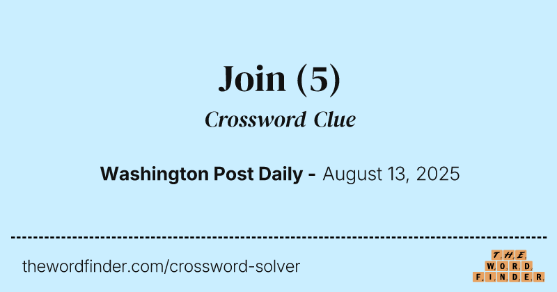 Join crossword clue image