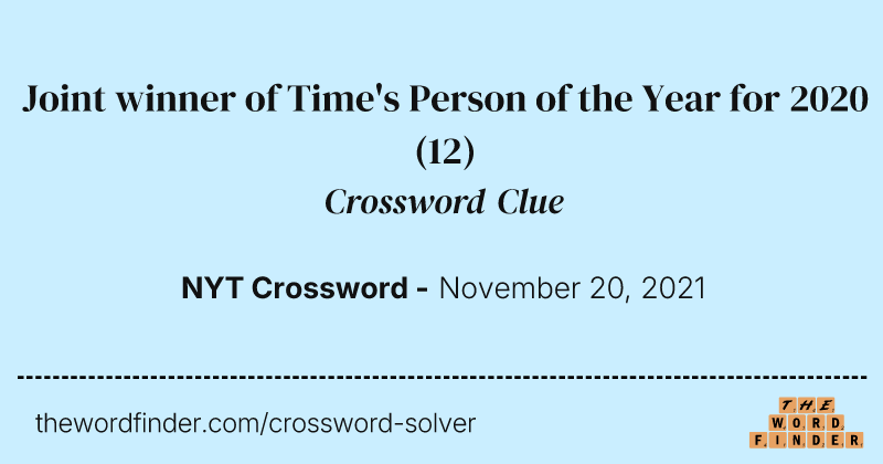 Joint winner of Time's Person of the Year for 2020 crossword clue image