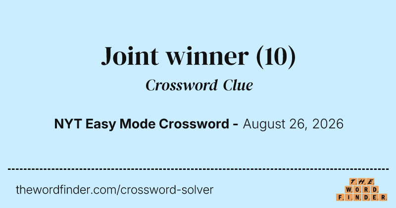 Joint winner crossword clue image