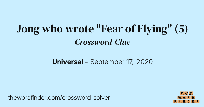 Jong who wrote "Fear of Flying" crossword clue image