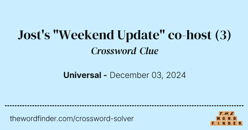 Jost's "Weekend Update" co-host crossword clue image