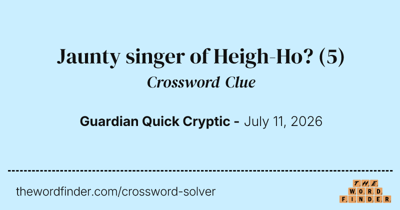 Jaunty singer of Heigh-Ho? crossword clue image