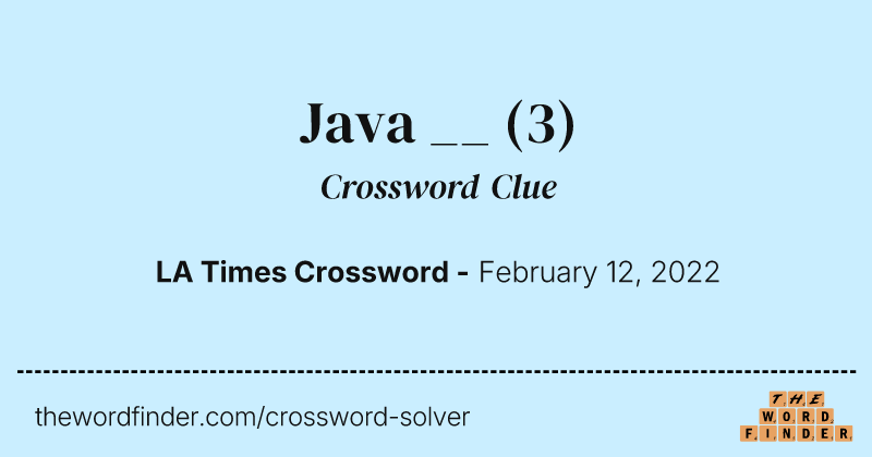 Java __ crossword clue image