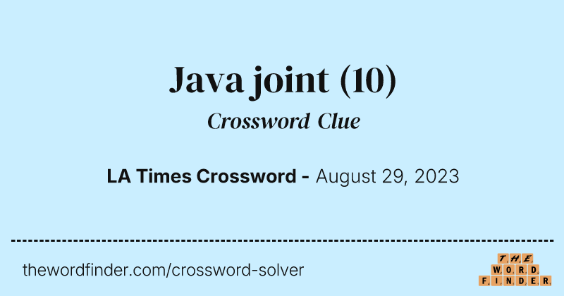Java joint crossword clue image