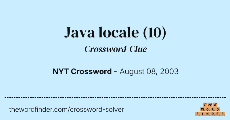 Java locale crossword clue image