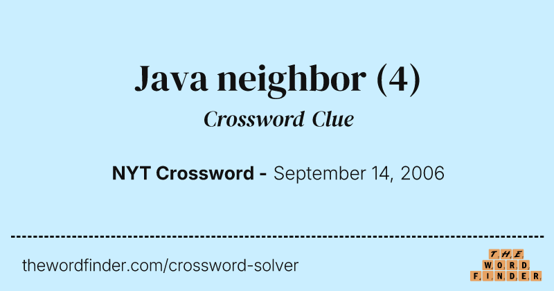 Java neighbor crossword clue image