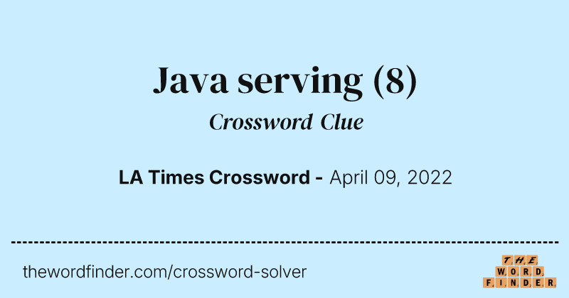 Java serving crossword clue image