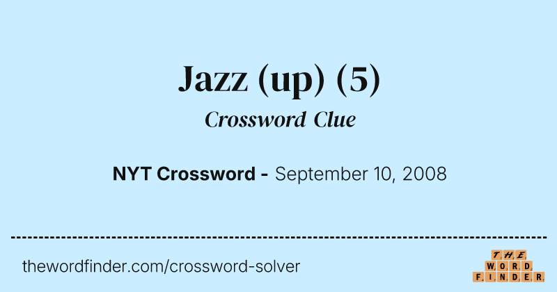Jazz (up) crossword clue image
