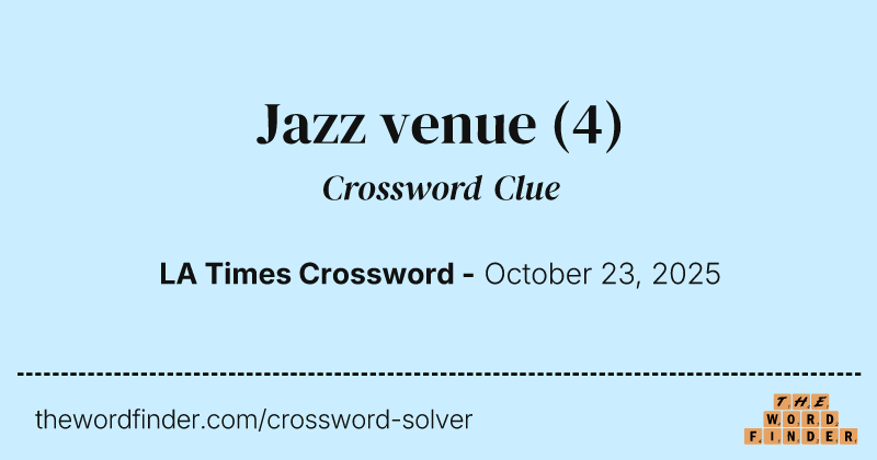 Jazz venue crossword clue image